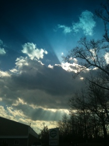 sunshine breaking through clouds